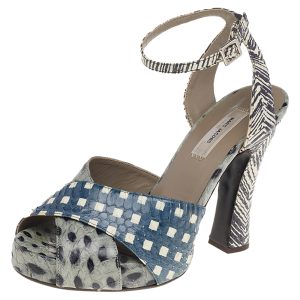 Marc Jacobs Multicolor Python Leather Ankle Strap Sandals Size 35.5, Sandals - Luxury Closet