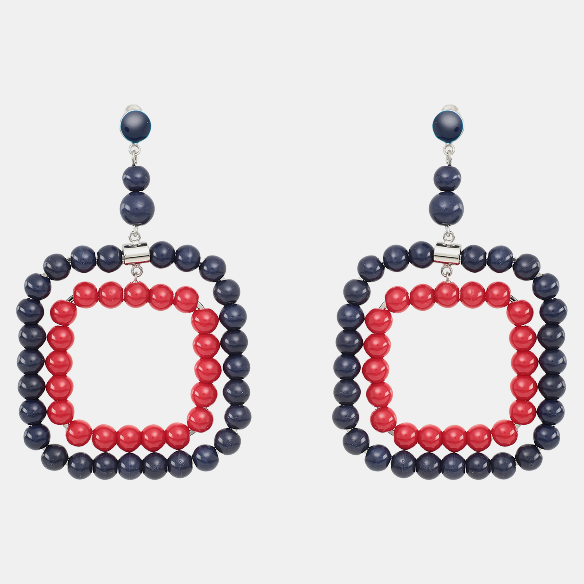 Marni Bi color Beads Silver Tone Long Earrings, Jewelry - Luxury Closet catalog