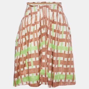 Marni Multicolor Printed Cotton Frayed Waist Detail Midi Skirt S, Skirts - Luxury Closet catalog