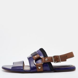Marni Tricolor Patent Leather Flat Sandals Size 40, Sandals - Luxury Closet