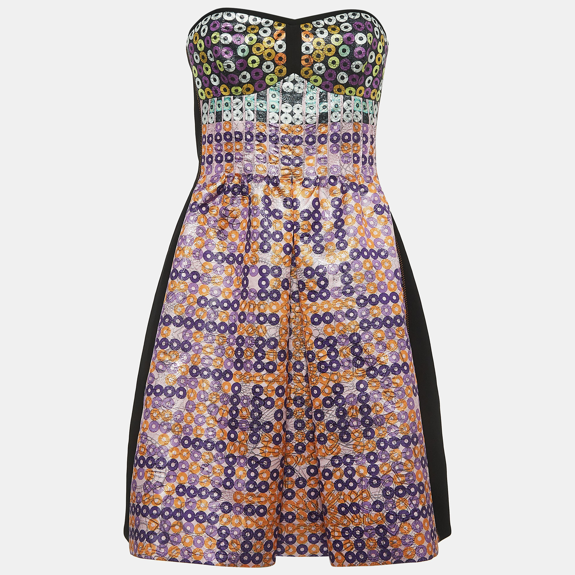Mary Katrantzou Black/Multicolor Jacquard Strapless Mini Dress M, Dresses - Luxury Closet catalog