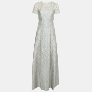 Max Mara Metallic/Light Blue Jacquard Gown S, Dresses - Luxury Closet catalog