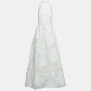 Max Mara White Lurex Jacquard Halter Neck Ermione Gown L, Dresses - Luxury Closet catalog