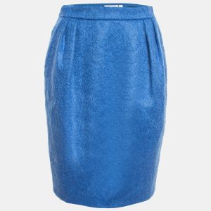 Max Mara Blue Mohair Wool Pleated Pencil Skirt M, Skirts - Luxury Closet catalog