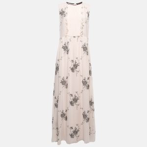 Max Mara Studio Pink Silk Floral Embroidered Ruffle Detail Theodor Dress L, Dresses - Luxury Closet catalog