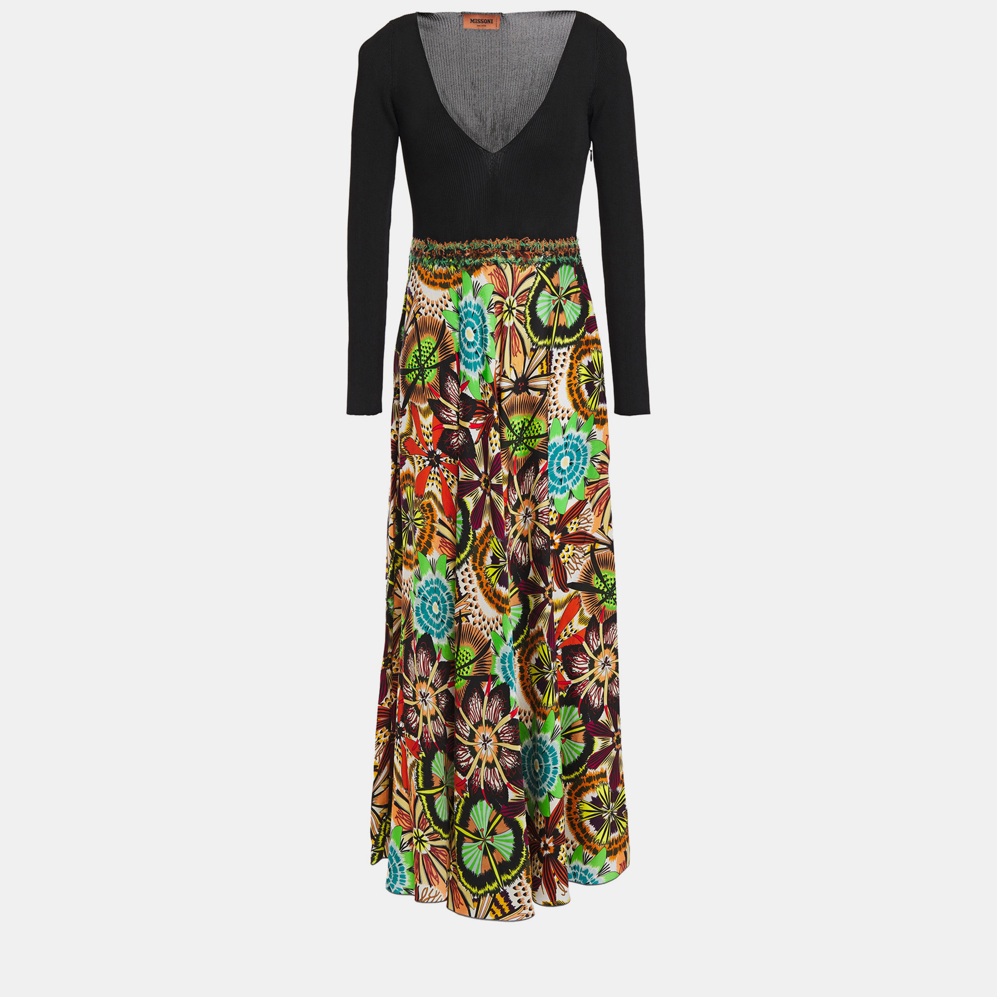 Missoni Multicolor Knit & Printed Satin Long Dress M (IT 42), Dresses - Luxury Closet catalog