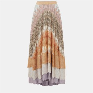 Missoni Multicolor Lurex Knit Tiered Maxi Skirt S (IT 40), Skirts - Luxury Closet catalog