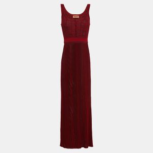 Missoni Red Ribbed Knit Maxi Dress M (IT 42), Dresses - Luxury Closet catalog