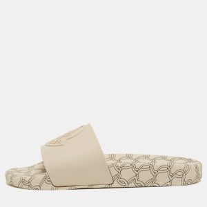 Moncler Beige Rubber Jeanne Flat Slides Size 37, Sandals - Luxury Closet