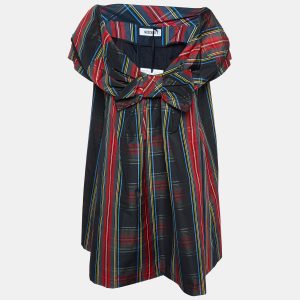 Moschino Multicolor Plaided Silk Blend Bow Detail Mini Dress M, Dresses - Luxury Closet catalog