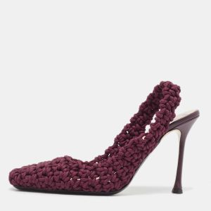 Nº21 Burgundy Crochet Slingback Pumps Size 40, Pumps - Luxury Closet catalog