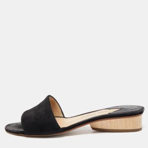 Paul Andrew Black Suede Slide Sandals Size 37, Sandals - Luxury Closet