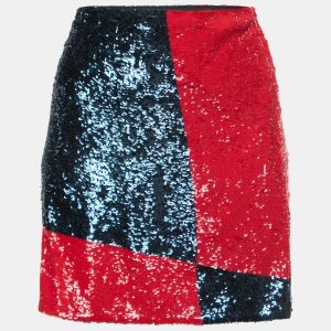 Polo Ralph Lauren Blue/Red Colorblock Sequined Mini Skirt S, Skirts - Luxury Closet catalog