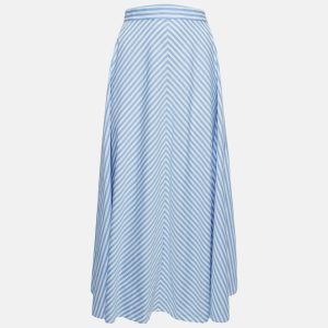 Polo Ralph Lauren Blue Striped Cotton Midi Skirt M, Skirts - Luxury Closet catalog