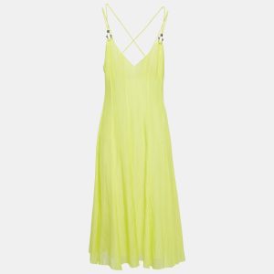 Polo Ralph Lauren Yellow Cotton Blend Panelled Flared Midi Dress L, Dresses - Luxury Closet catalog