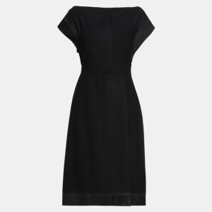 Prada Black Wool Midi Dress IT 42, Dresses - Luxury Closet catalog