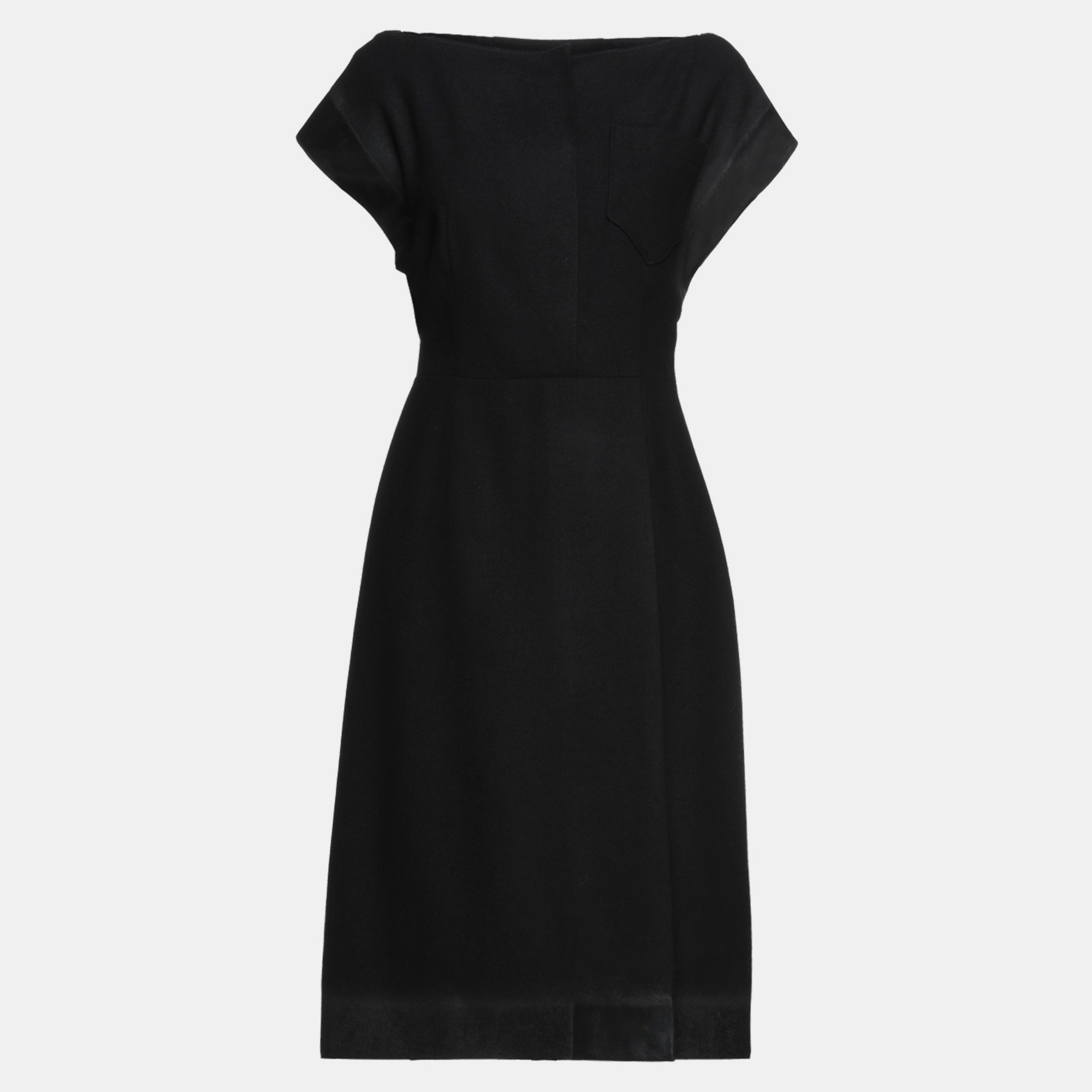 Prada Black Wool Midi Dress IT 42, Dresses - Luxury Closet catalog