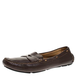 Prada Dark Brown Leather Loafers Size 39, Loafers & Slip-Ons - Luxury Closet catalog