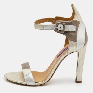 Ralph Lauren Tricolor Nubuck Leather Ankle Strap Sandals Size 40, Sandals - Luxury Closet