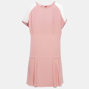 RED Valentino Salmon Pink Crepe & Tulle Shift Dress S, Dresses - Luxury Closet catalog
