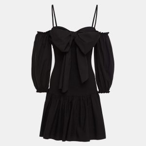 Red Valentino Black Cotton Smocked Detail Mini Dress S (IT 40), Dresses - Luxury Closet catalog