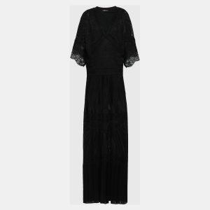 Roberto Cavalli Black Patterned Knit Maxi Dress IT 40, Dresses - Luxury Closet catalog
