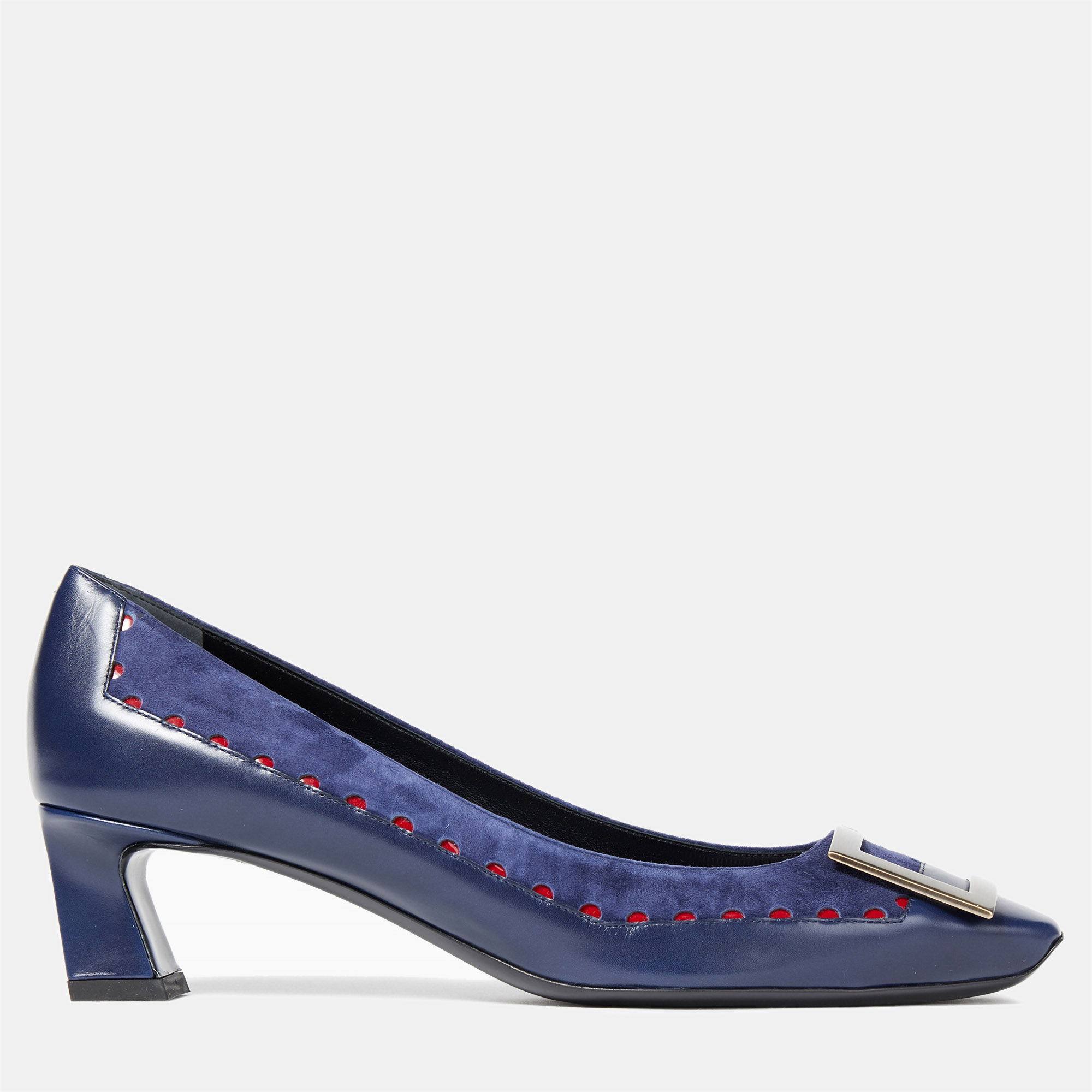 Roger Vivier Suede and Leather Mid Heel Pumps 35, Pumps - Luxury Closet catalog