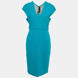 Roland Mouret Sea Green Wool Crepe Egerton V-Neck Sheath Dress L, Dresses - Luxury Closet catalog