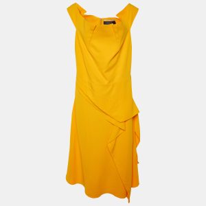 Roland Mouret Marigold Yellow Stretch Crepe Off Shoulder Arch Dress XL, Dresses - Luxury Closet catalog