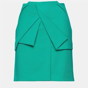 Roland Mouret Green Crepe Belle Mini Skirt XL (UK 14), Skirts - Luxury Closet catalog