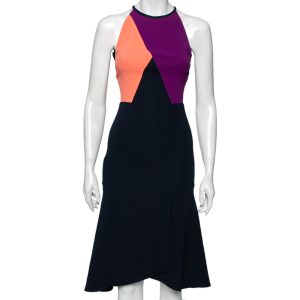 Roland Mouret Color Block Stretch Crepe Kennard Halter Dress S, Dresses - Luxury Closet catalog