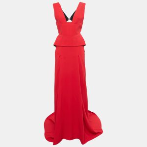 Roland Mouret Red Crepe sleeveless Flared Lubelia Gown M, Dresses - Luxury Closet catalog