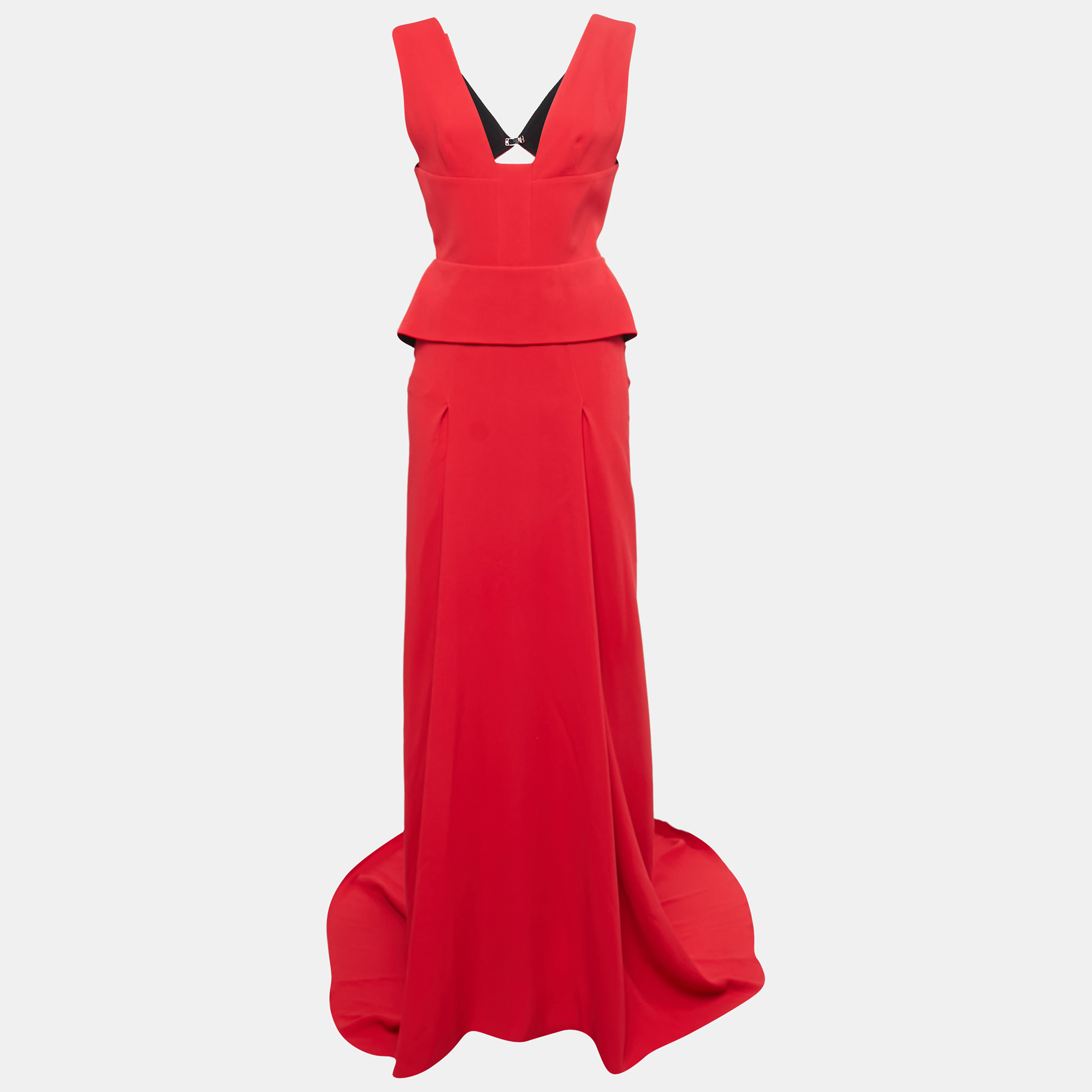Roland Mouret Red Crepe sleeveless Flared Lubelia Gown M, Dresses - Luxury Closet catalog