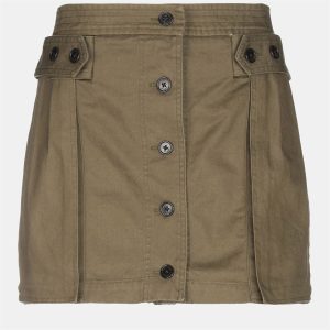 Saint Laurent Green Cotton Blend Mini Skirt L (FR 40), Skirts - Luxury Closet catalog