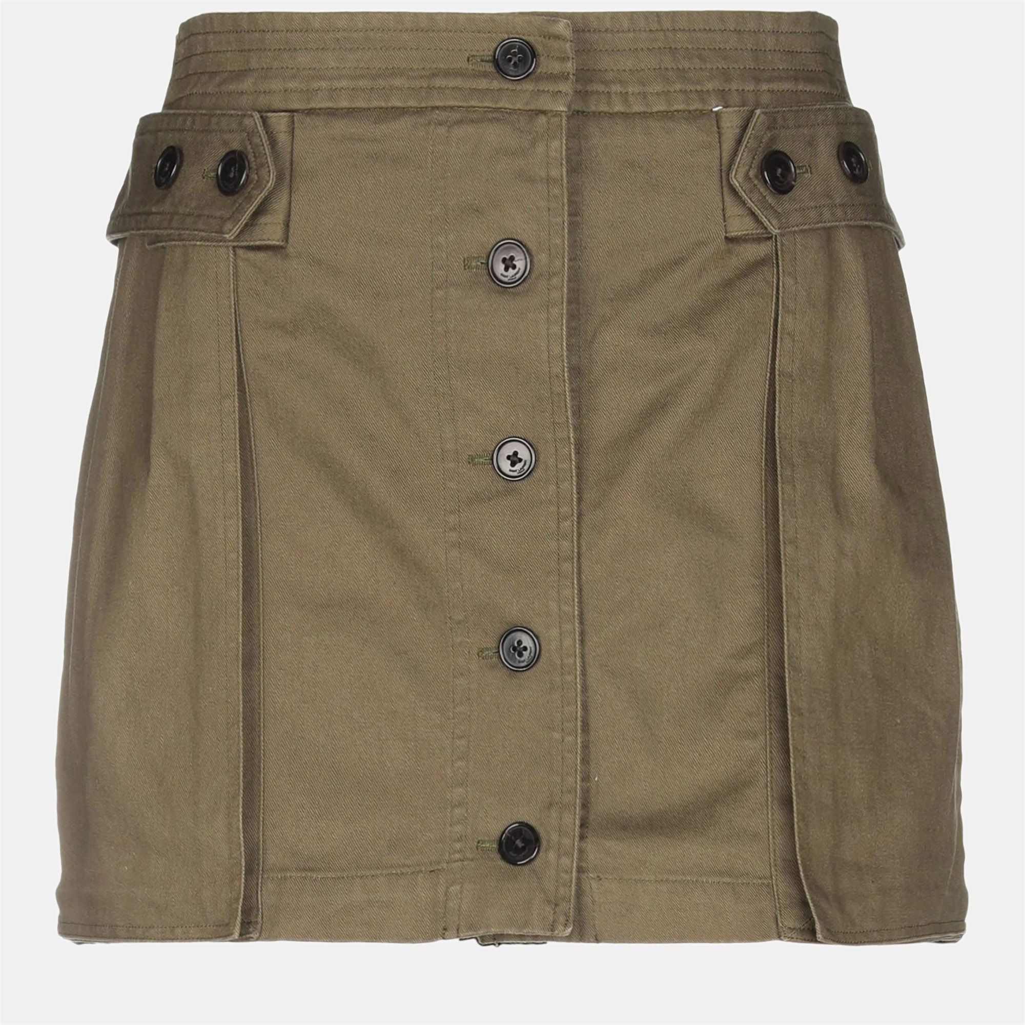 Saint Laurent Green Cotton Blend Mini Skirt L (FR 40), Skirts - Luxury Closet catalog