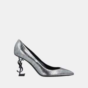 Saint Laurent Metallic Suede Opyum Pumps 37, Pumps - Luxury Closet catalog