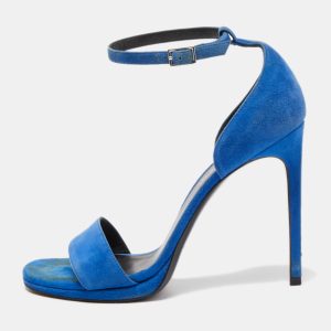 Saint Laurent Blue Suede Jane Sandals Size 38.5, Sandals - Luxury Closet