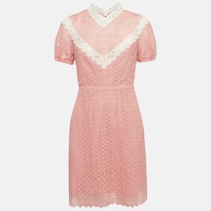 Sandro Gavin Pink Lace Puff Sleeve Mini Sheath Dress M, Dresses - Luxury Closet catalog