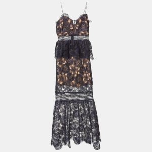 Self-Portrait Blue Floral Lace Amaryllis Column Dress S, Dresses - Luxury Closet catalog