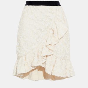 Self-Portrait Cream Sequin Embellished Tulle Mini Skirt XS (UK 4), Skirts - Luxury Closet catalog