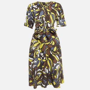 S'Max Mara Multicolor Printed Linen Blend Belted Midi Dress S, Dresses - Luxury Closet catalog