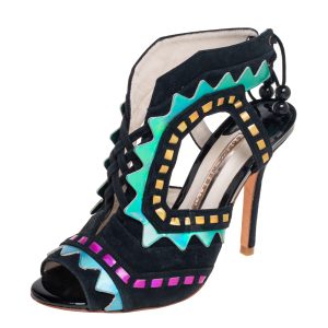 Sophia Webster Multicolor Suede And Leather Riko Cutout Sandals Size 37, Sandals - Luxury Closet