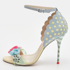 Sophia Webster Multicolor Leather Lilico Floral Embellished Ankle Strap Sandals Size 37, Sandals - Luxury Closet