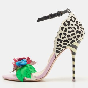 Sophia Webster Multicolor Patent Leather And Leather Lilico Floral Embellished Sandals Size 36.5, Sandals - Luxury Closet