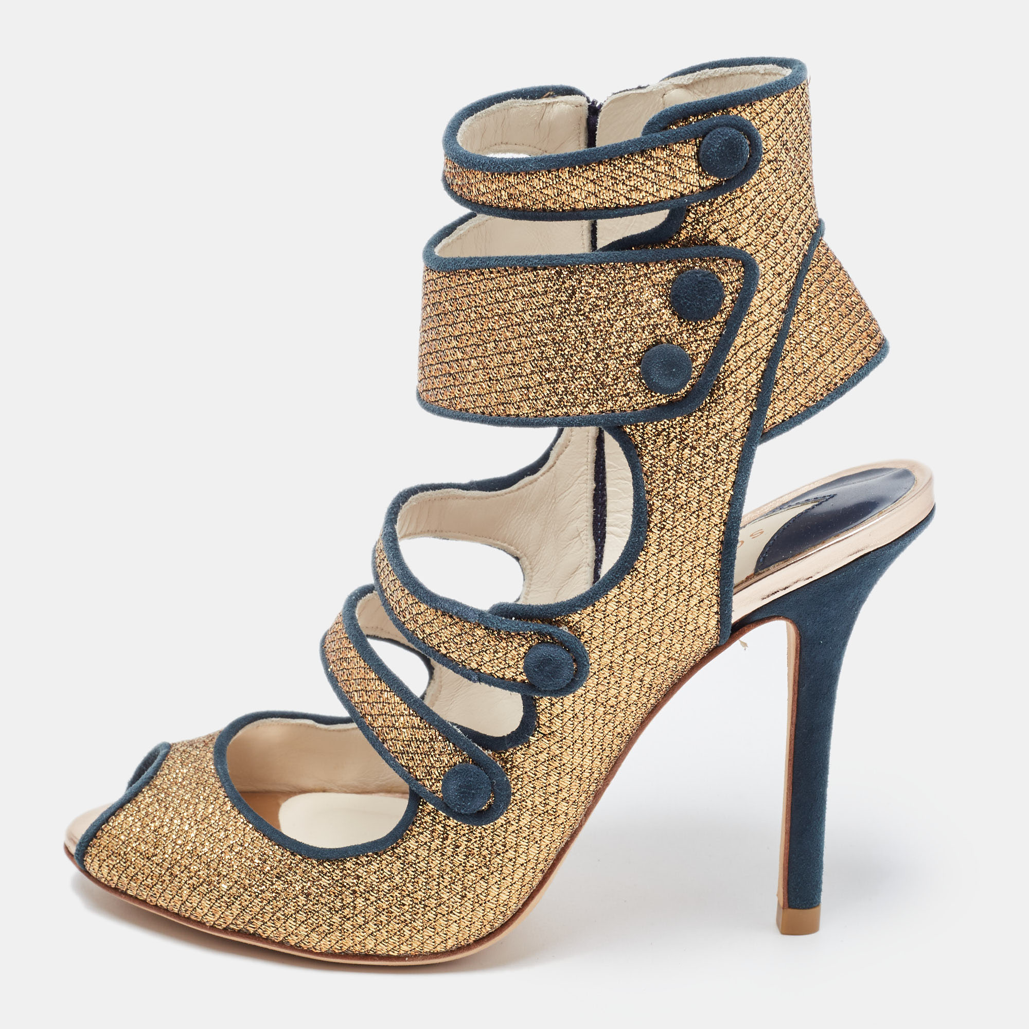 Sophia Webster Gold Glitter Strappy Sandals Size 36.5, Sandals - Luxury Closet