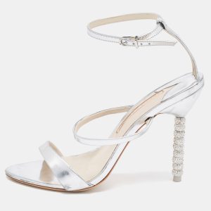 Sophia Webster Silver Leather  Ankle Strap Sandals Size 39, Sandals - Luxury Closet