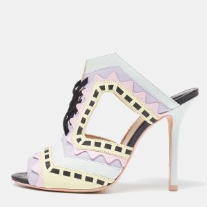 Sophia Webster Multicolor Leather Riko Pastel Mules Size 38.5, Sandals - Luxury Closet
