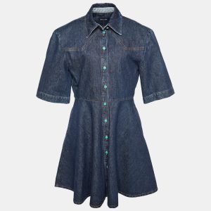 Sportmax Navy Blue Denim Panaro Mini Shirt Dress L, Dresses - Luxury Closet