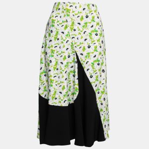 Stella McCartney Pink Floral Printed Crepe Contrast Midi Skirt S, Skirts - Luxury Closet catalog