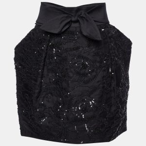 Stella McCartney Black Embellished Silk Bow Tie Detail Mini Skirt L, Skirts - Luxury Closet catalog